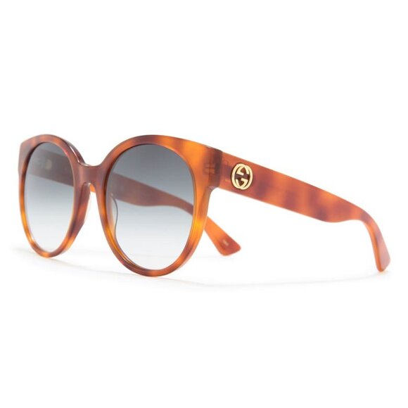 NEW Gucci Round Sunglasses Women's Havanna Signature Logo NWT & Case - Picture 1 of 8